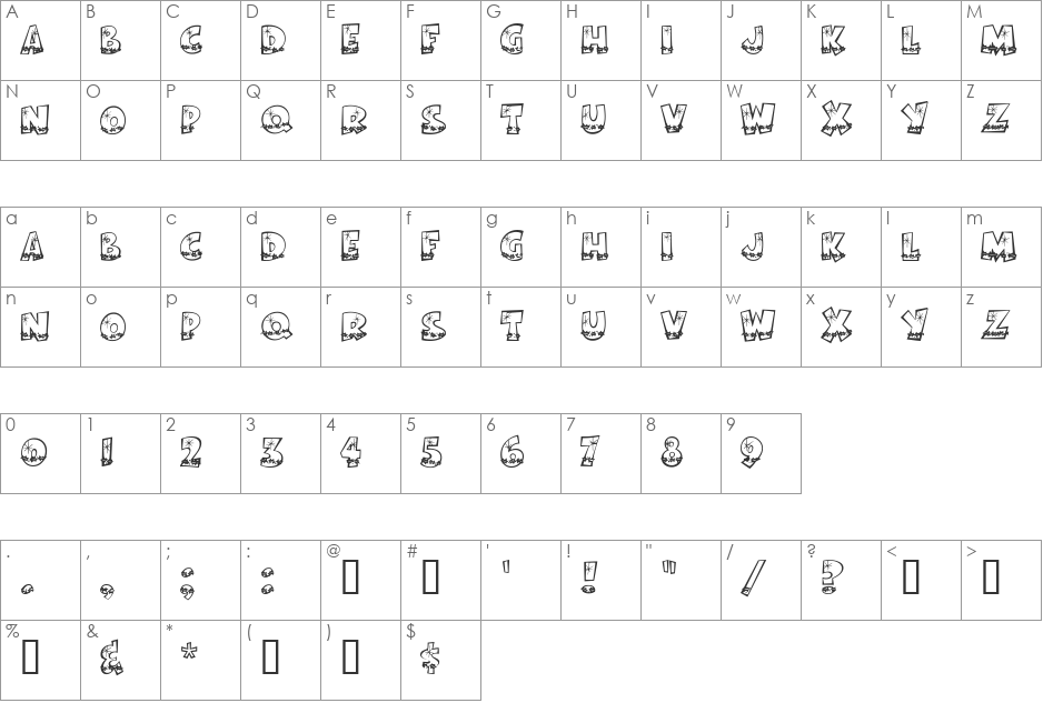 Bodie MF Holly font character map preview