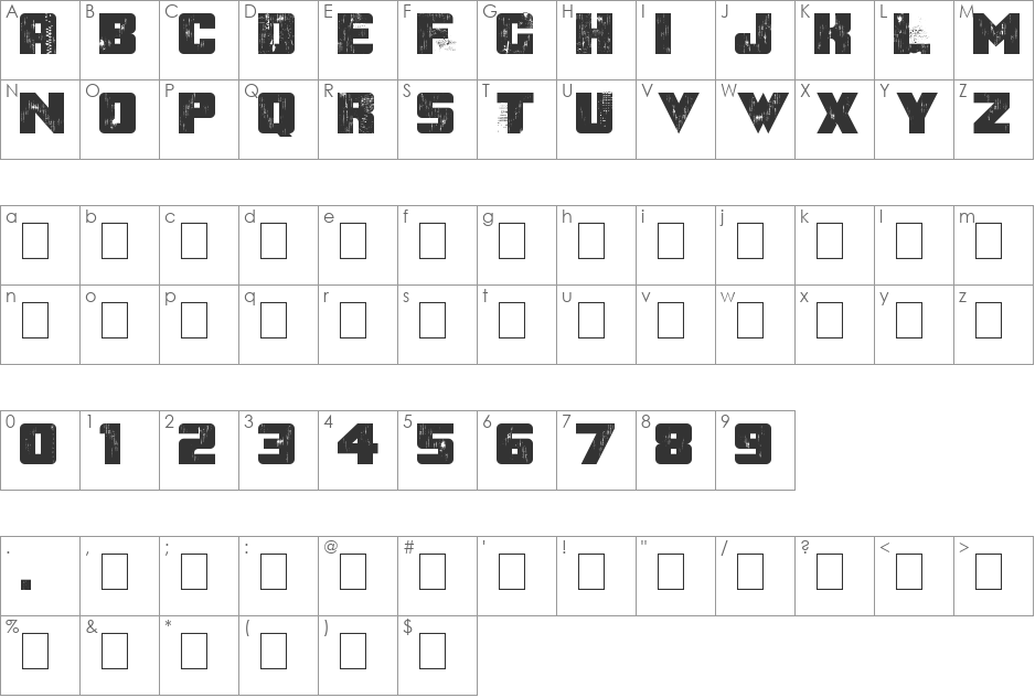 After the Goldrush font character map preview