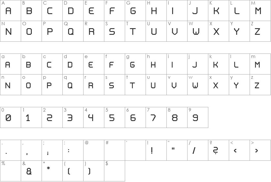 Boodas.de | My | Regular font character map preview