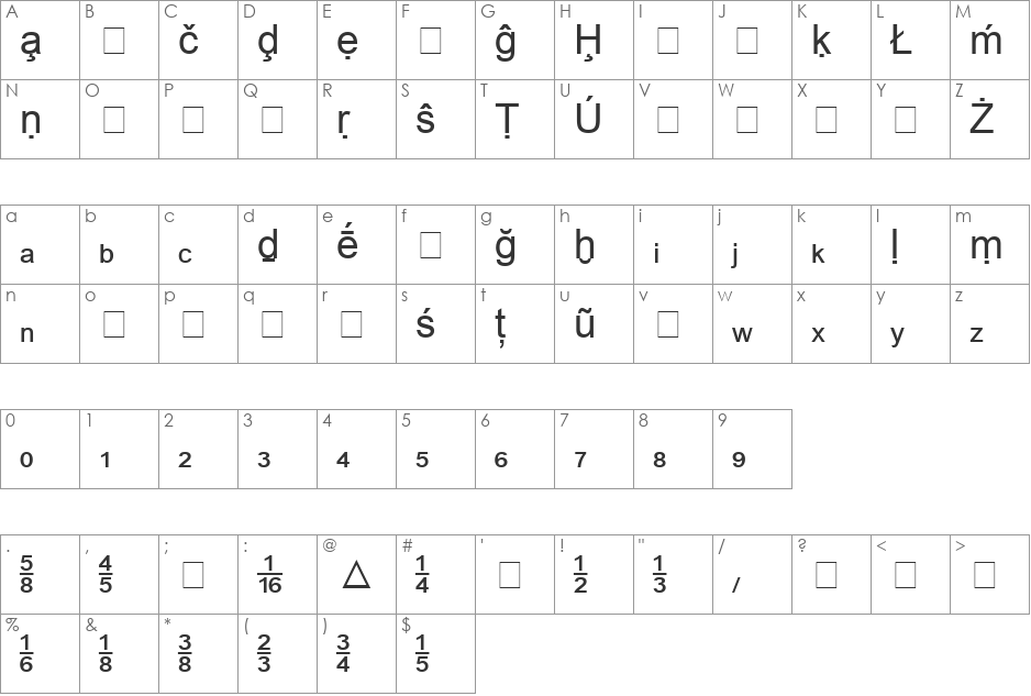 Bookshelf Symbol 2 font character map preview