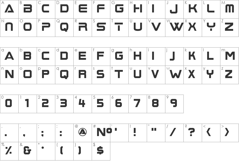 BoomBox 2 font character map preview