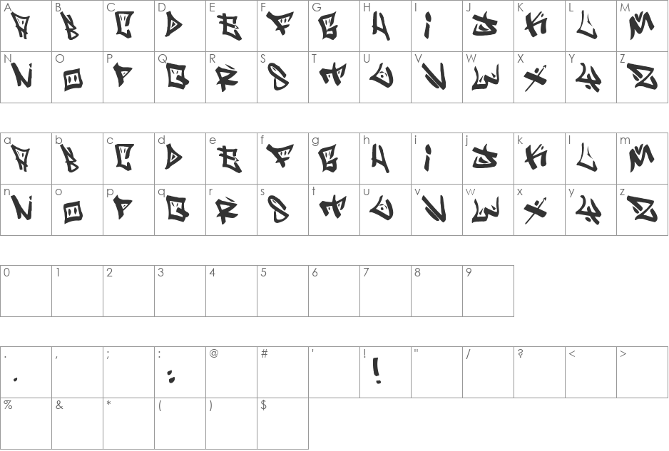 Bopollux font character map preview