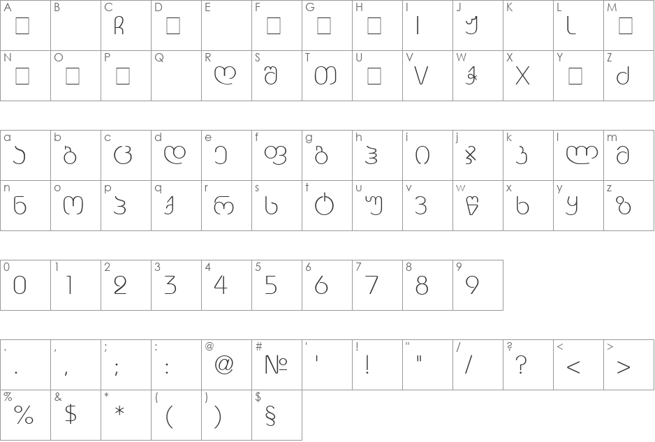 Bordeaux Georgian Mtavruli font character map preview