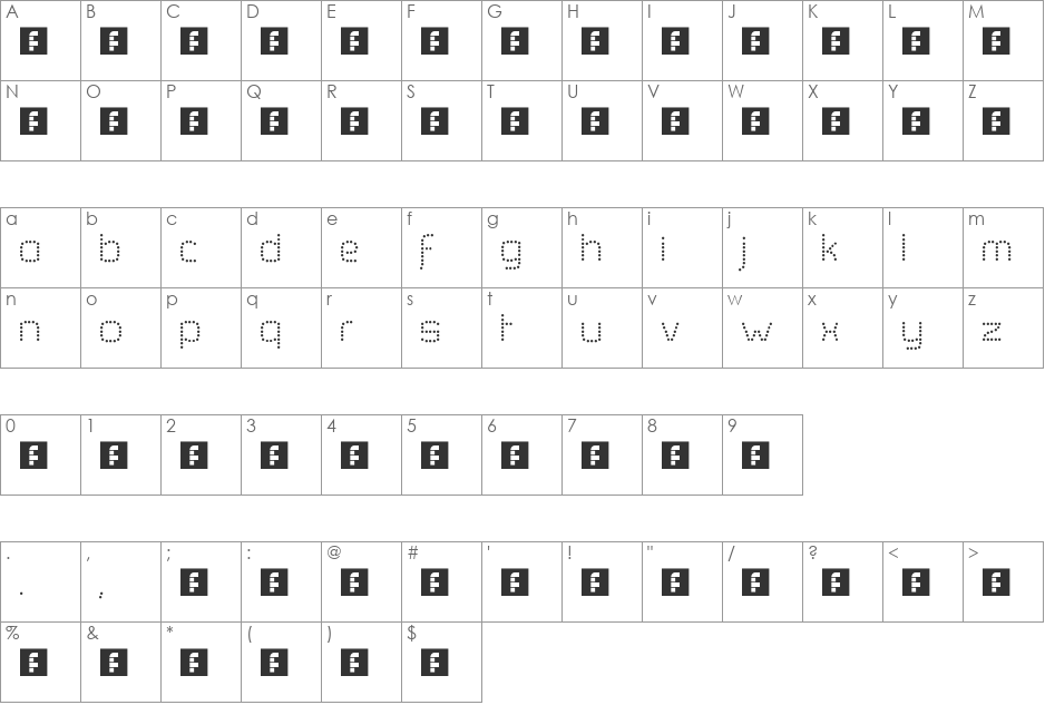 Bouldo font character map preview