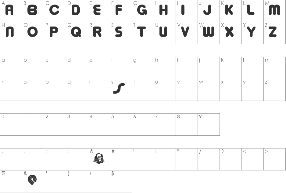 bowellberalta font character map preview