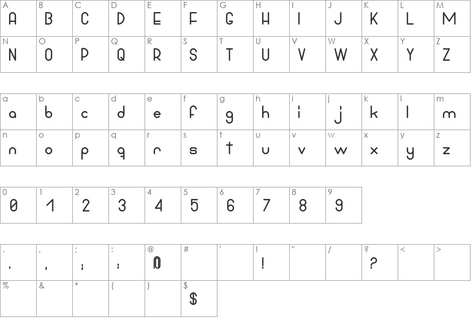 Bowhouse font character map preview