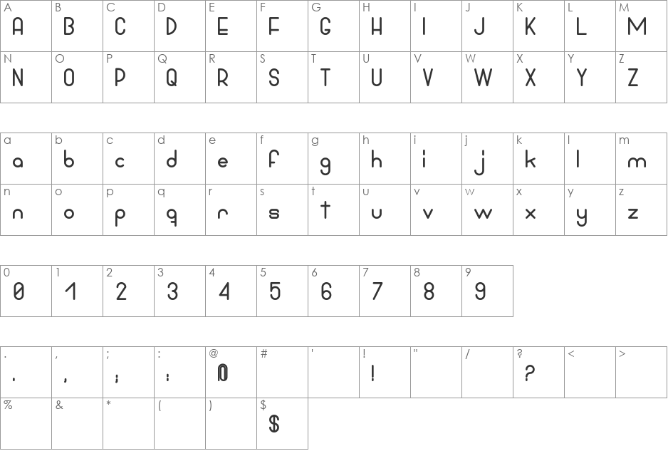 Bowhouse Black font character map preview