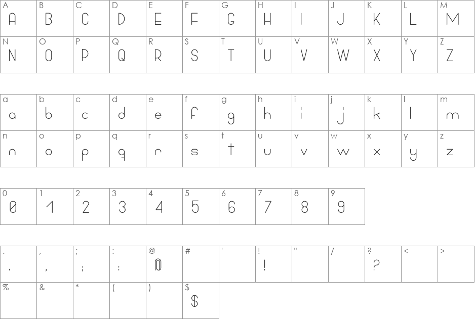 Bowhouse Regular font character map preview