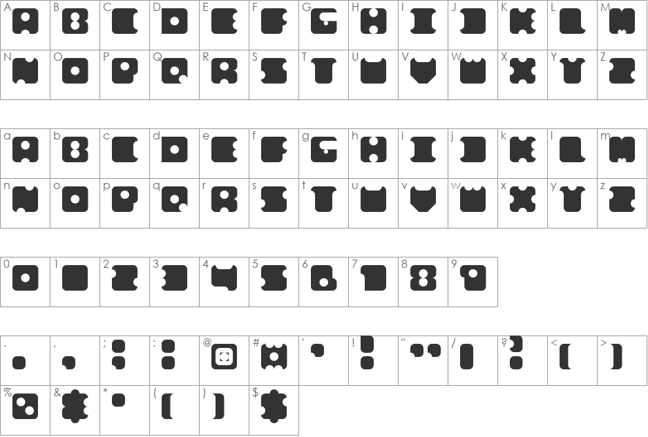 box in square font character map preview