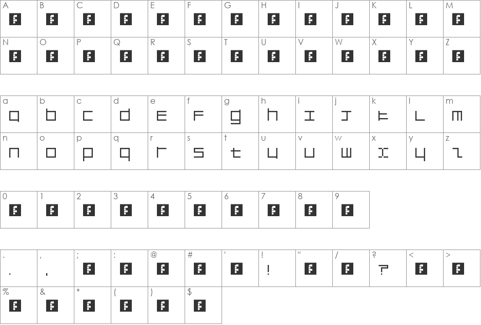 Brand New Alphabet font character map preview