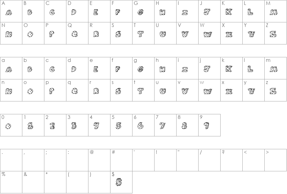 AgendaClash font character map preview