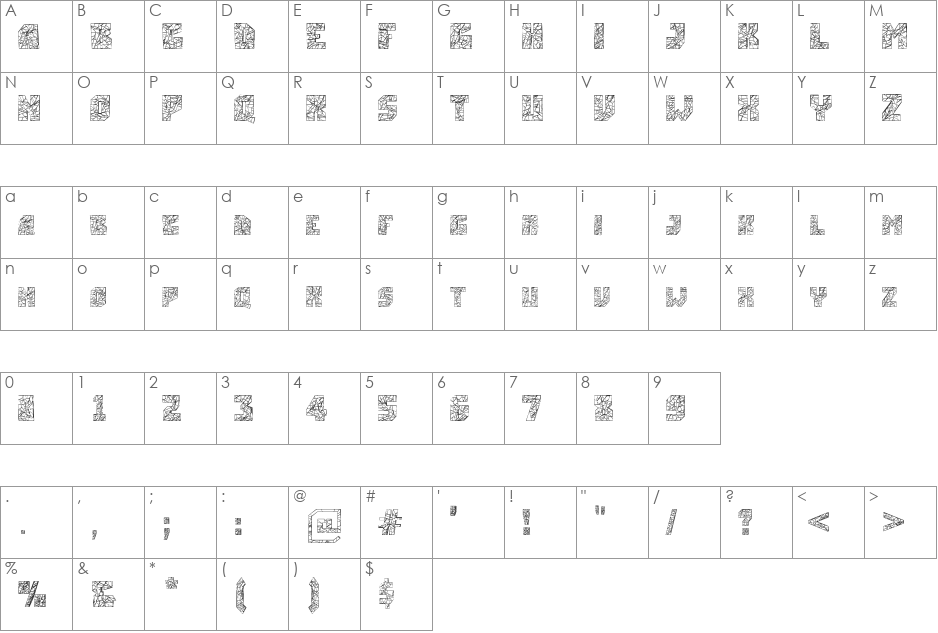 BreakingTime! font character map preview