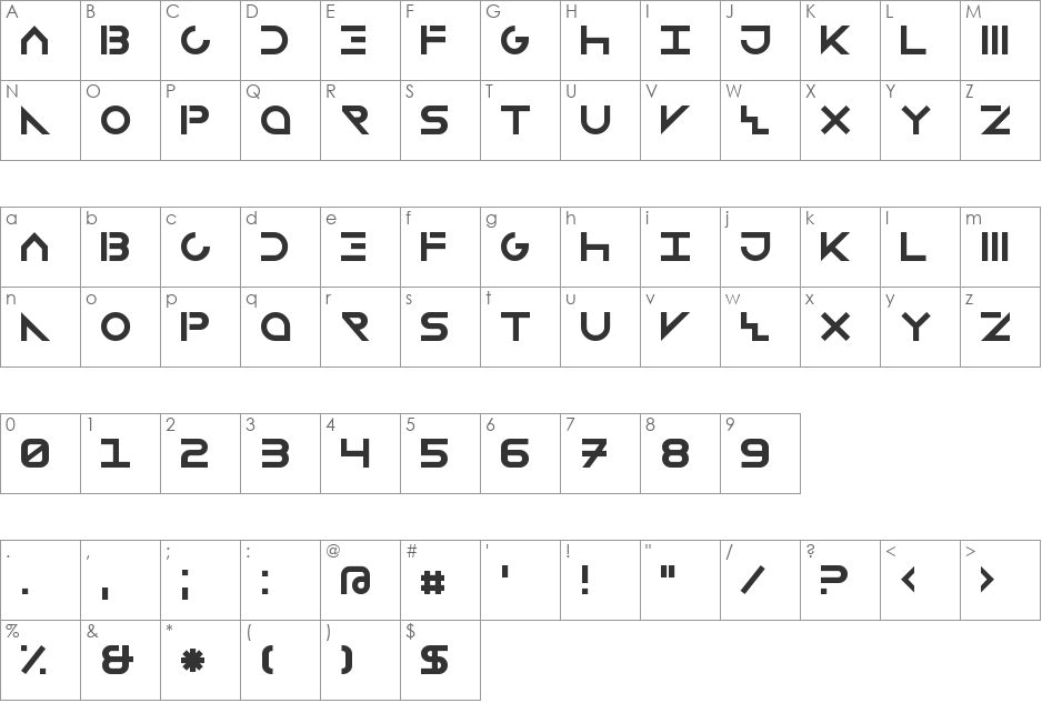 BRF Brand Guidelines Ref font character map preview