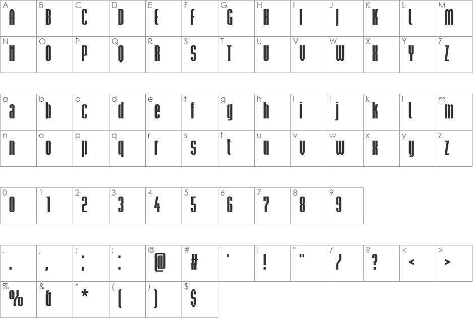 Briem Akademi Std font character map preview