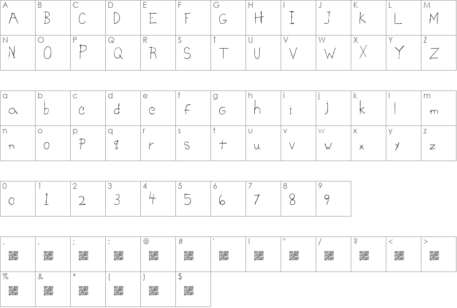 BrightSigns font character map preview