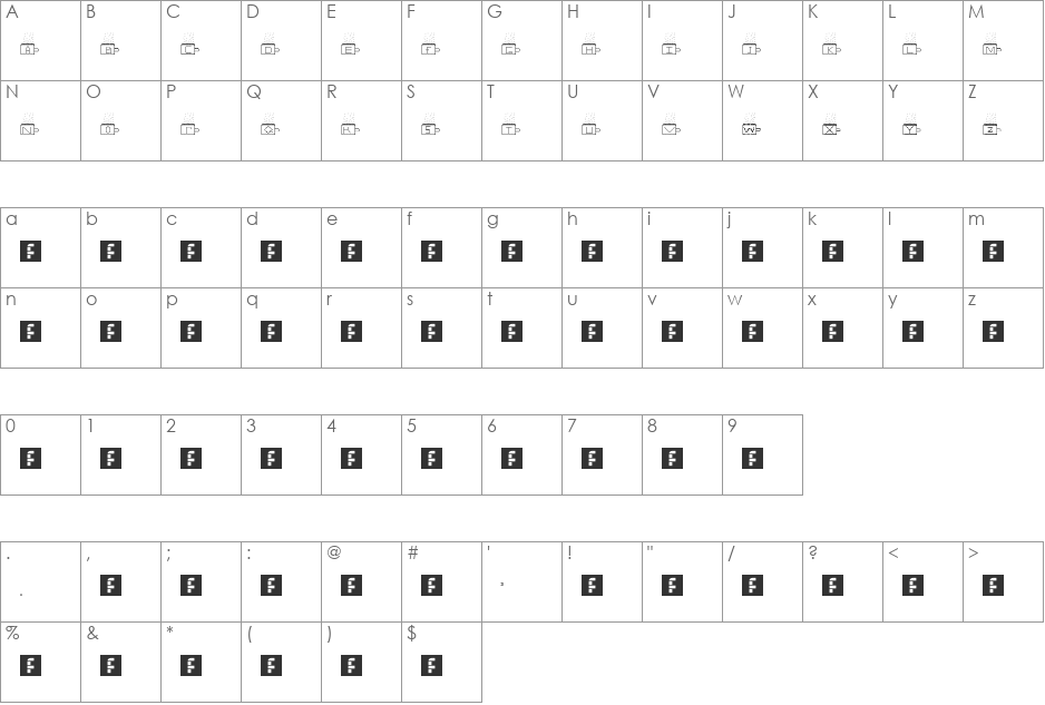 BritainTea font character map preview