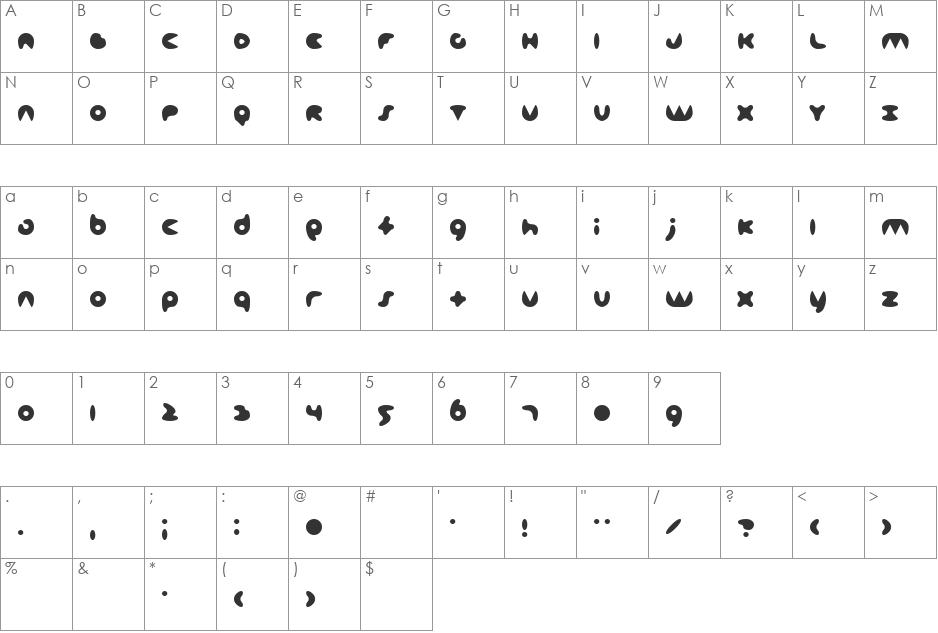 broccoli font character map preview