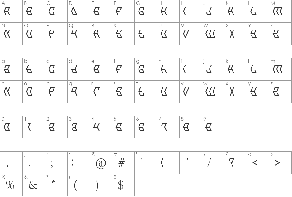 Broken n Weak Font font character map preview