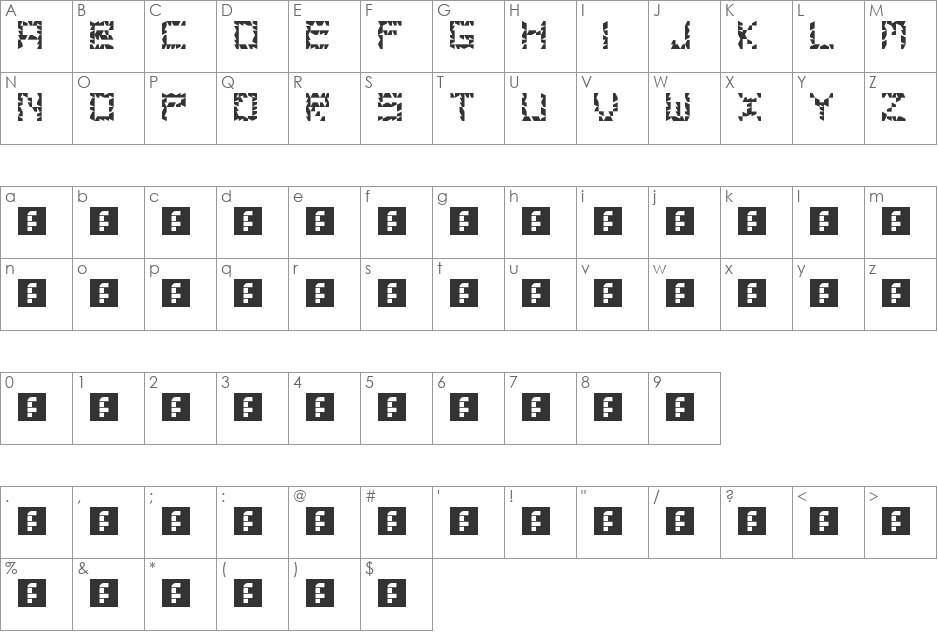broken type / graphiceyhun font character map preview