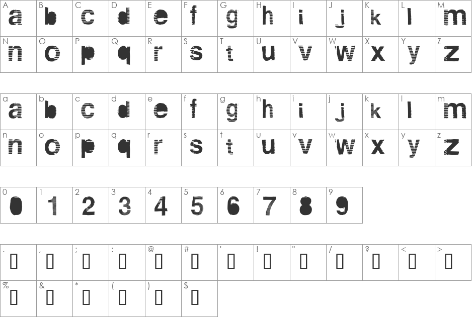 Agnostic font character map preview