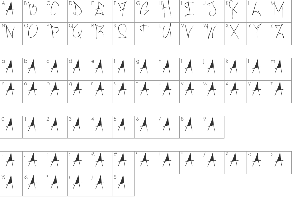 Brush_Of_Anarchy font character map preview