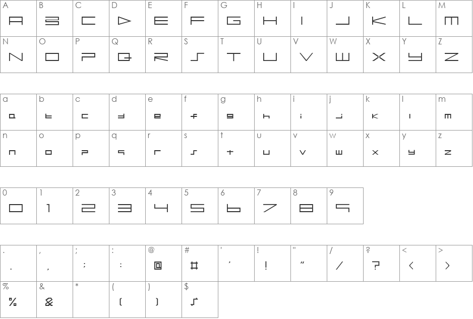 BTSE   PS2 FONT font character map preview