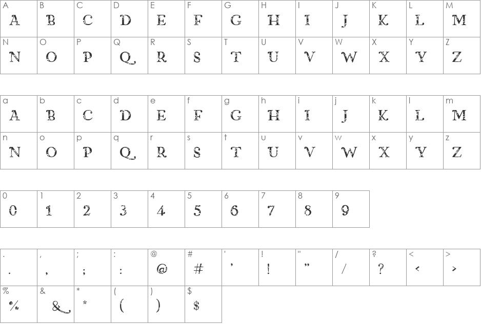 Bubble Beads font character map preview