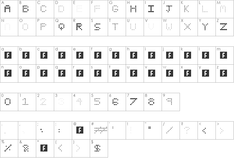 BUBBLISH font character map preview