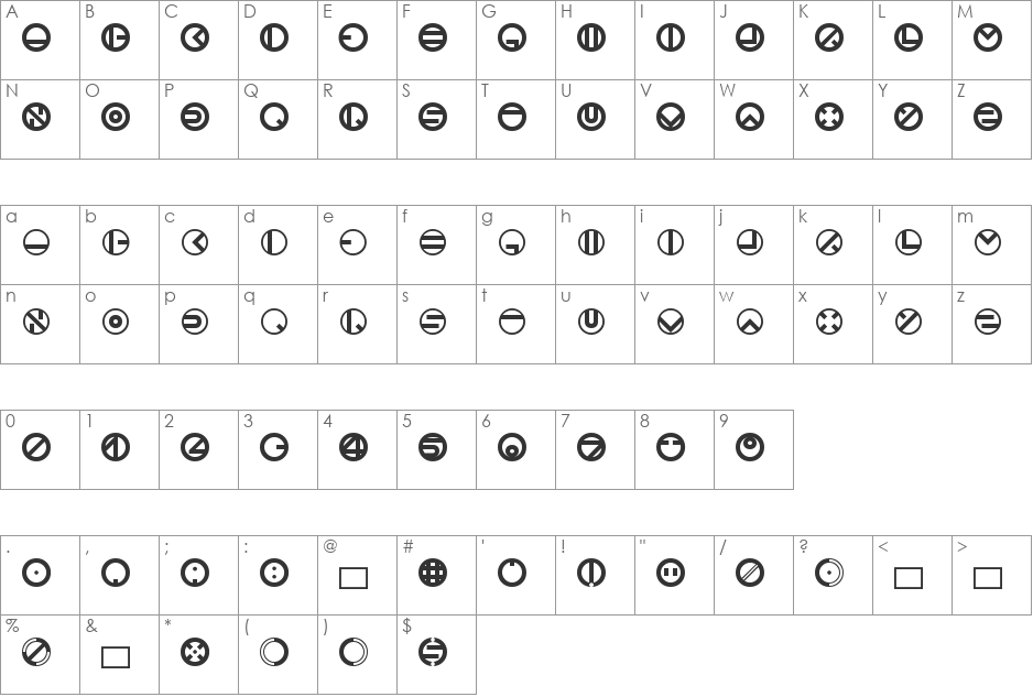 Bublet 3 font character map preview