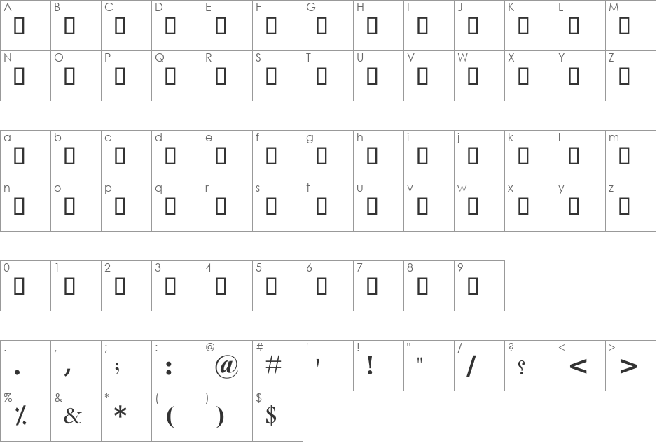 AGT Maidan Wardak font character map preview