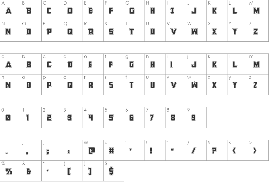 Buchanan Academy font character map preview