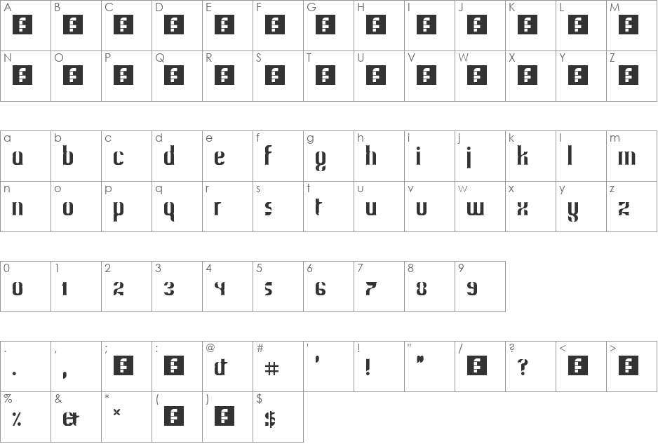 Buds font character map preview