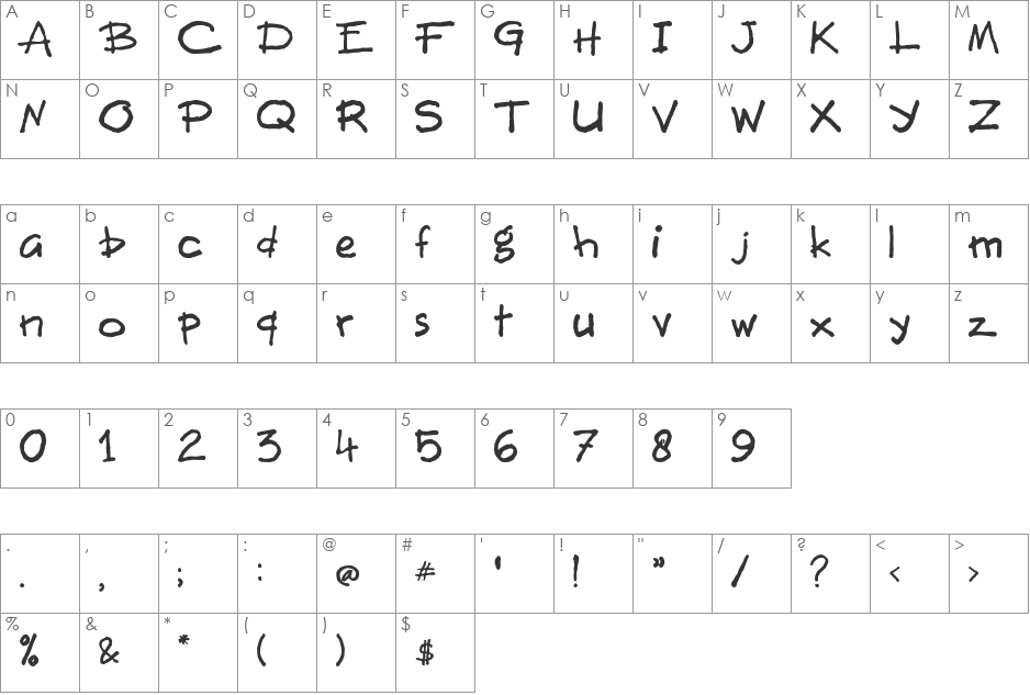 Buitenzorg font character map preview