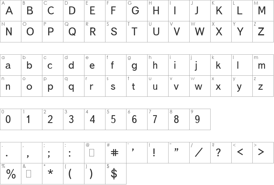 Bukvarnaya font character map preview