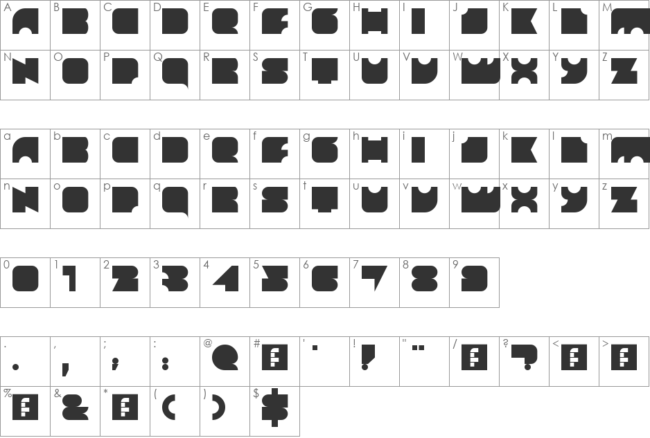 Bulat font character map preview