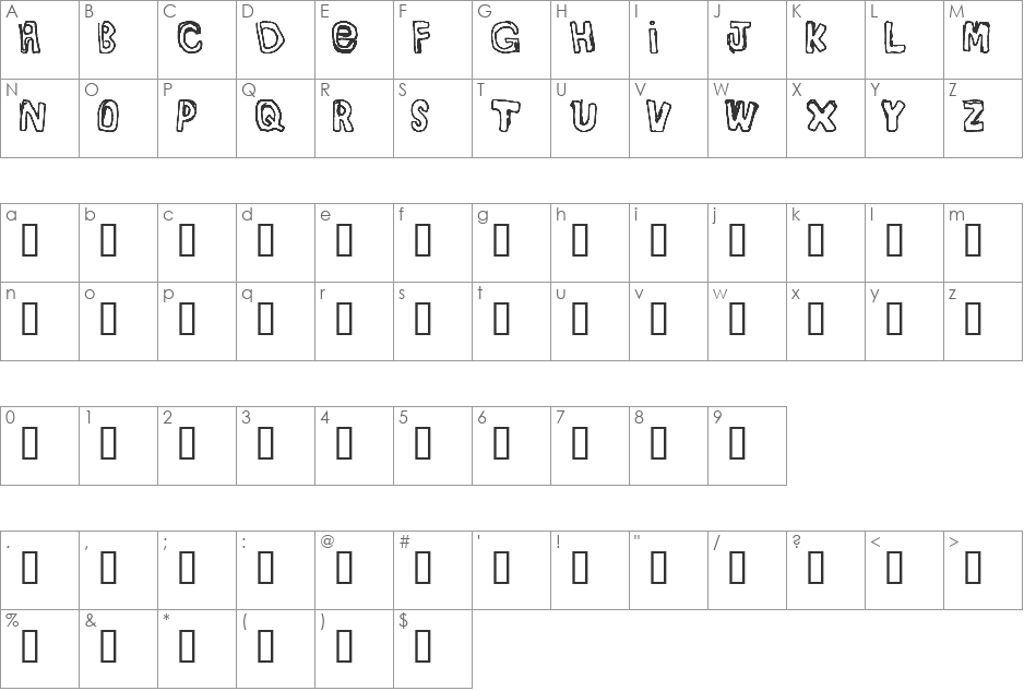 BULLY BOYS font character map preview