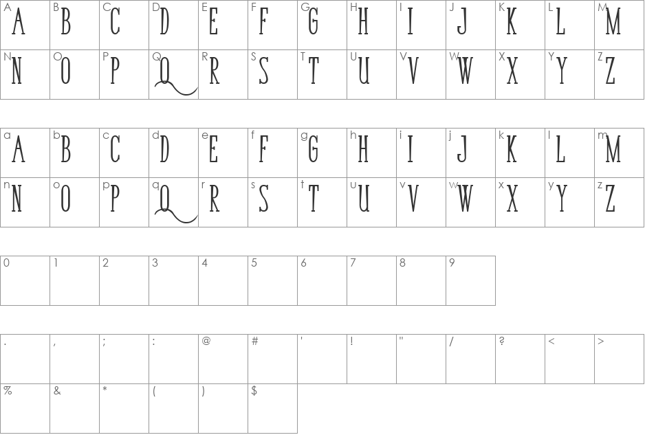 Bunga Cengkih font character map preview