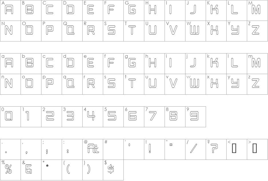 Burger Joint Neon Open JL font character map preview