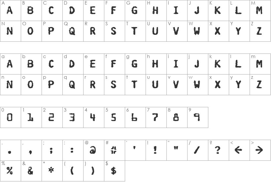 Burokrat One font character map preview