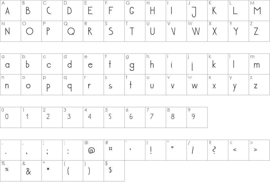 Bus 201 Portugal Mnchen font character map preview