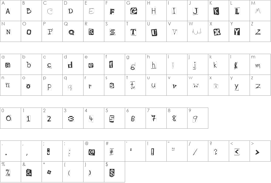 AH_LuGDeK font character map preview