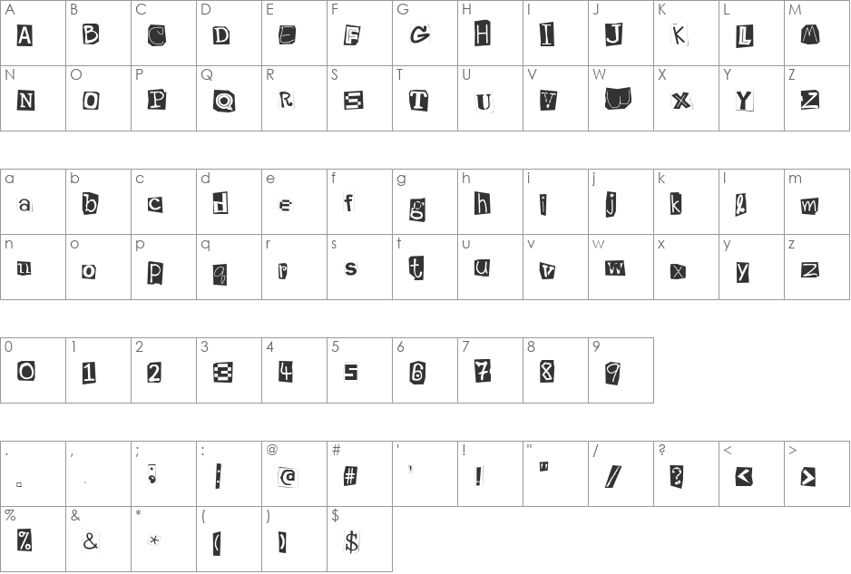 AH_LuGDeK_R font character map preview