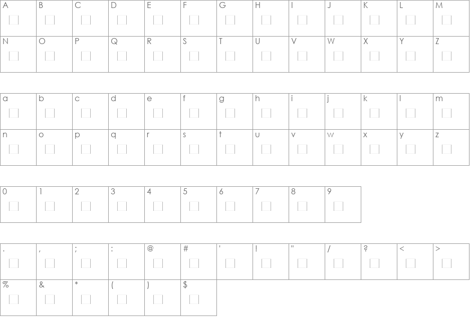 Busorama-Medium font character map preview