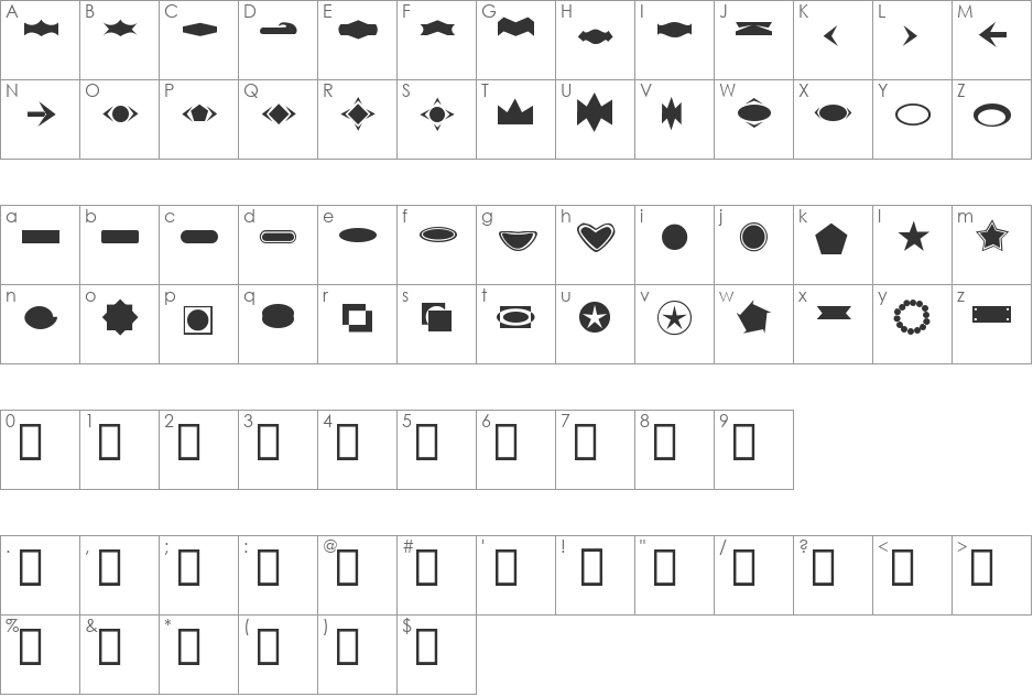 button_by_fanta font character map preview