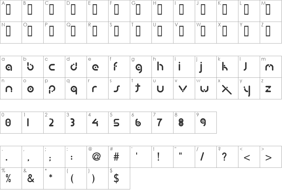 buzpark tr font character map preview