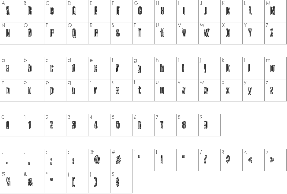 Buzz Aloha font character map preview