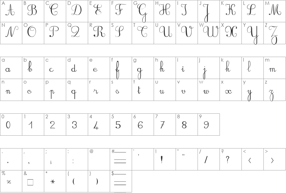 BV_Rondes font character map preview