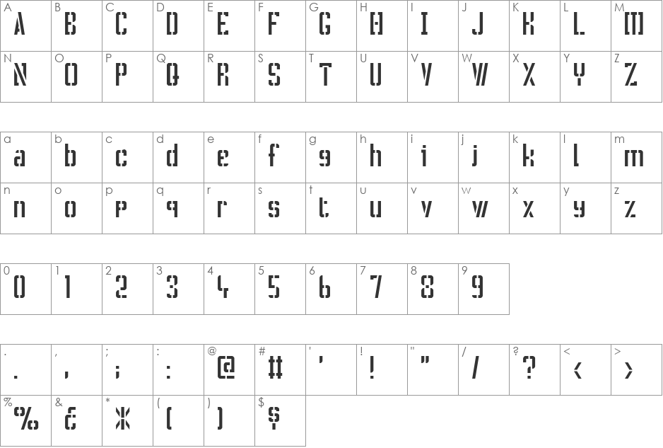 !CRASS ROOTS OFL font character map preview