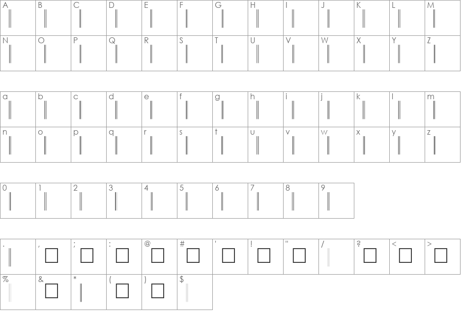 C39P60DhTt font character map preview