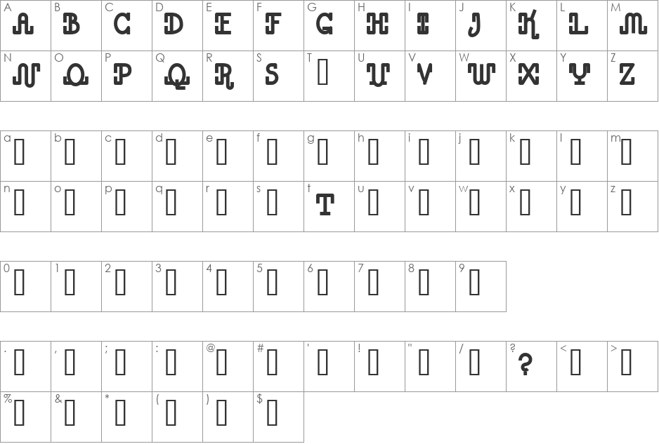 Ca font character map preview